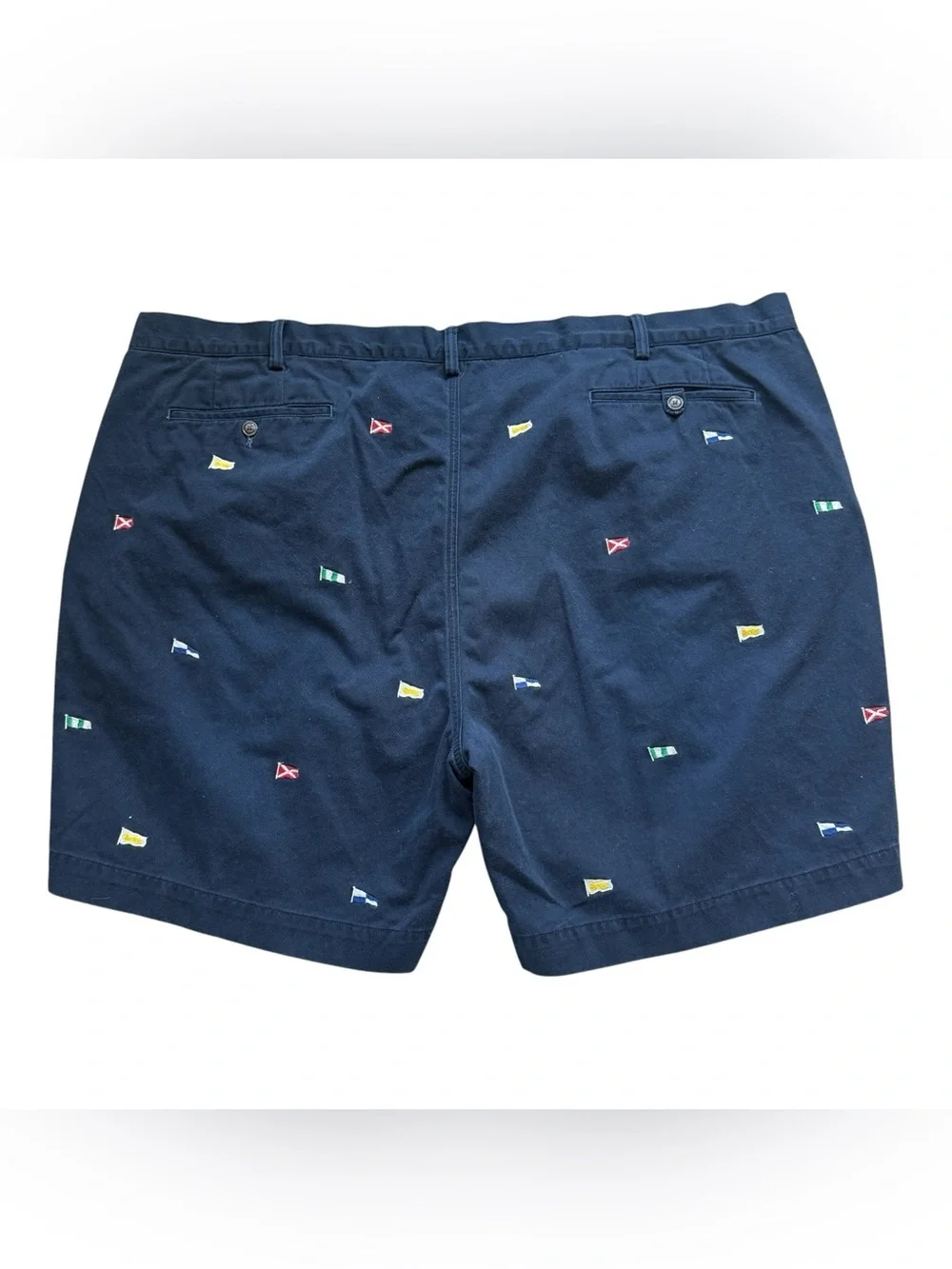 Polo Ralph Lauren Bedford Chino Shorts 52B Navy Nautical Flag Embroidered Golf